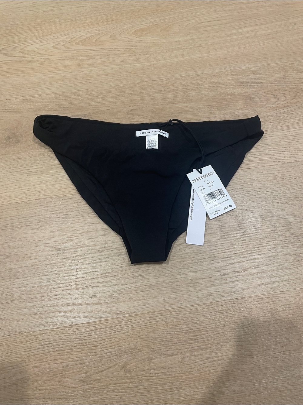 Robin Piccone Solid Black Hipster Bikini Bottom